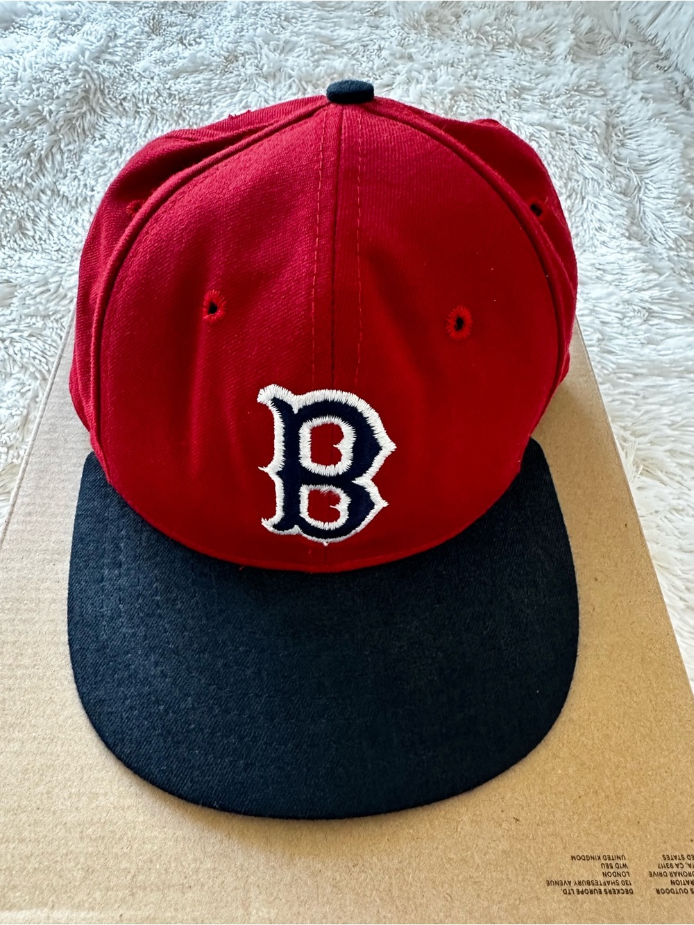 Vintage Boston Red Sox Cooperstown Collection Fitted Hat Cap MLB Red Navy